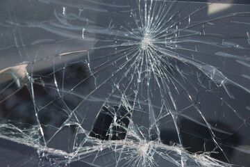 The crash cracks on the window