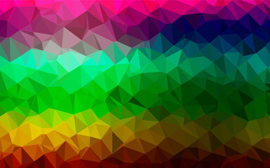 Dark Multicolor, Rainbow vector abstract mosaic background. Shining colored illustration in a Brand new style. Textured pattern for background.