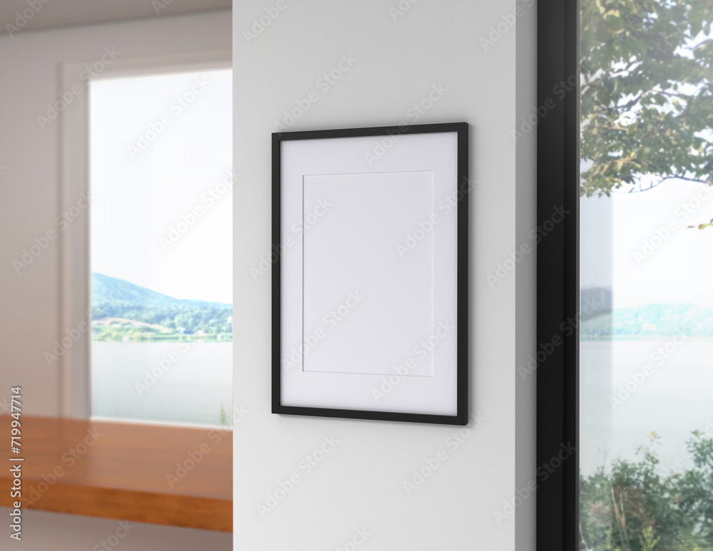Poster a simple and convenient frame mock up file. picture frame mock up template using smart objects. a4 s
