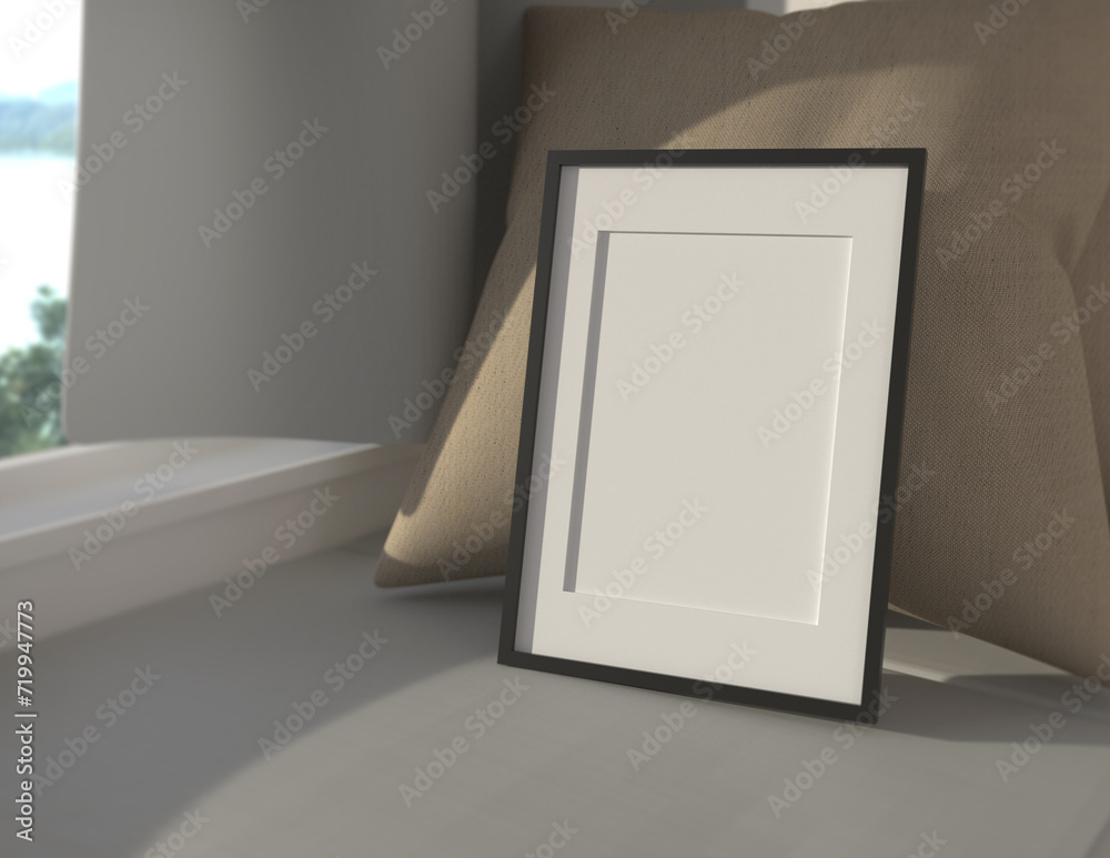 Poster a simple and convenient frame mock up file. picture frame mock up template using smart objects. a4 s