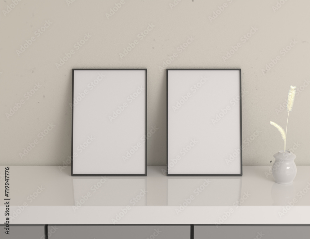 Poster a simple and convenient frame mock up file. picture frame mock up template using smart objects. a4 s