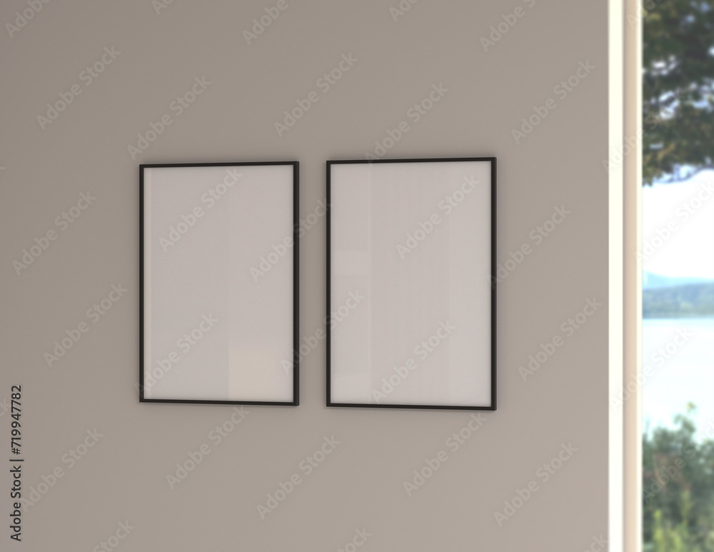 Poster a simple and convenient frame mock up file. picture frame mock up template using smart objects. a4 s
