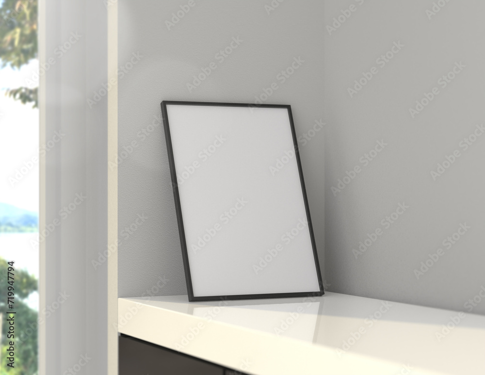 Poster a simple and convenient frame mock up file. picture frame mock up template using smart objects. a4 s