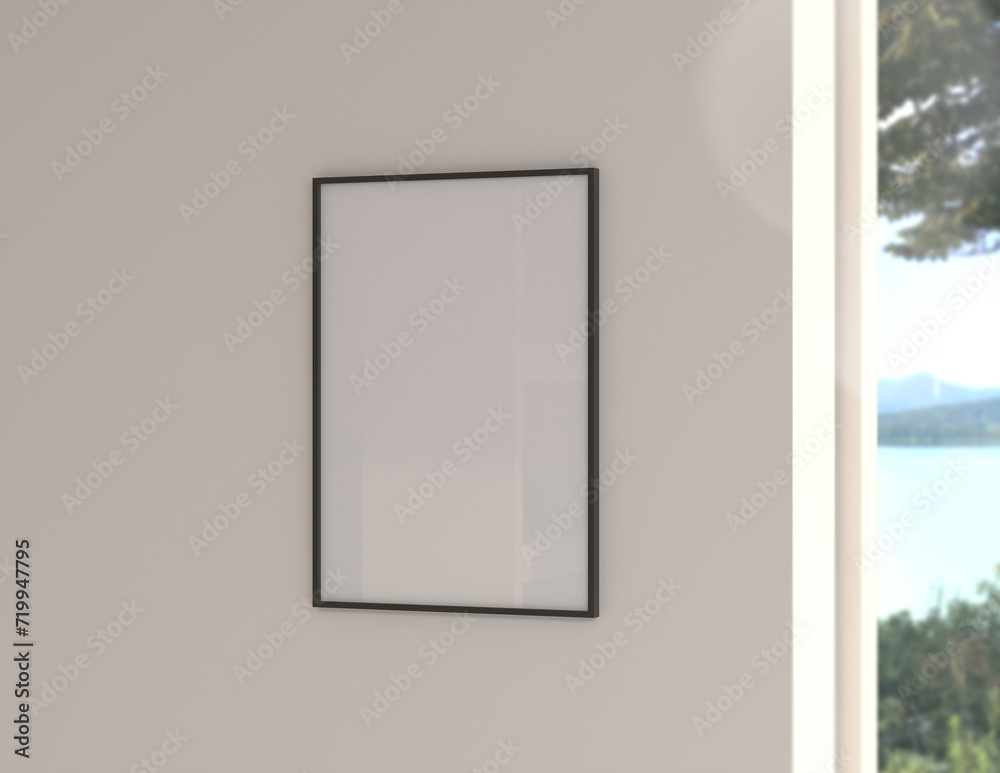 Poster a simple and convenient frame mock up file. picture frame mock up template using smart objects. a4 s