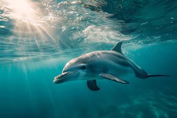 dolphin in water. Generative AI