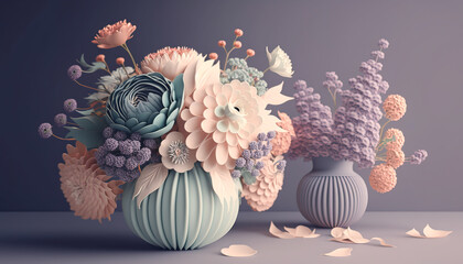 Pastel Blooms: A Colorful Bouquet Perfect for Any Occasion - ai generated