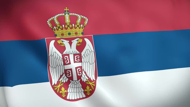 Serbia flag waving animation, perfect looping, 4K video background, official colors