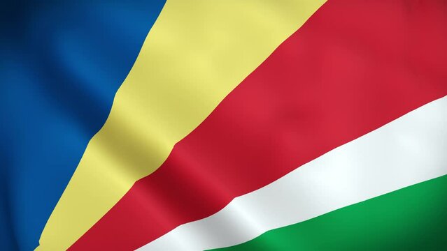 Seychelles Waving Flag, Seychelles Flag, Flag of Seychelles Waving Animation, Seychelles Flag 4K Footage