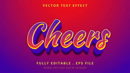 Gradient Colorful Cheers Editable Text Effect Design Template
