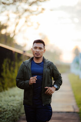 man running in the morning Exercise and health care