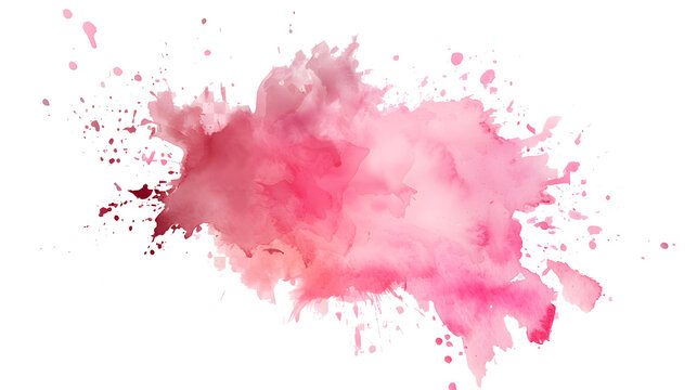 pink watercolor stain on transparent background