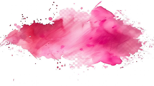 pink watercolor stain on transparent background
