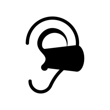 black ear with wireless headset clip art preview