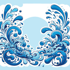 water background , blue floral background,