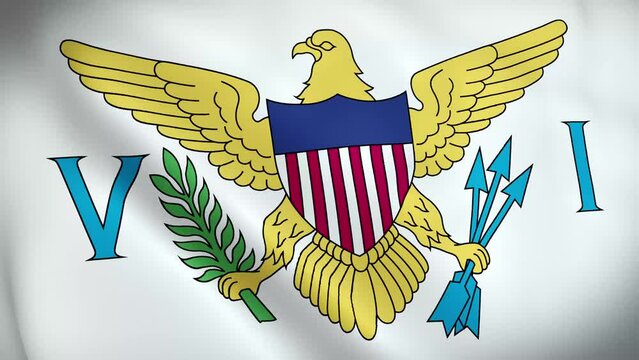 United States Virgin Islands flag background realistic waving in the wind 4K video, for Independence Day or Anthem