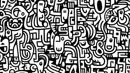 Abstract seamless doodle background, artistic backdrop