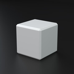 White Product Box. Isolated On black Background. Mock Up Template Ready For Your Design