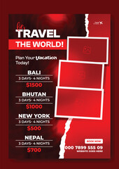 Travel tour advertise promotional flyer template design