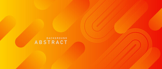 Orange abstract background with geometric shapes. Dynamic shapes, for banner templates, websites. Vector illustration