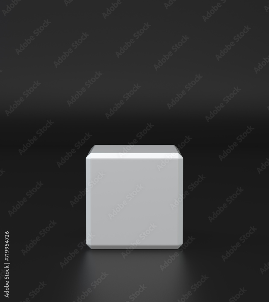 Wall mural white square box - front view. mockup for display your design