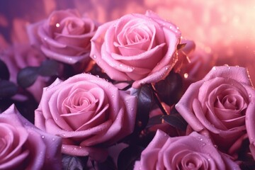 Fototapeta premium Retrofiltered pink roses on a background.