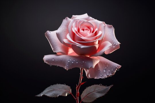 Highquality pink rose isolated on grey background for design