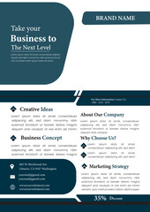 Corporate business flyer template design. business flyer, brochure, magazine or flier mockup in bright colors. 