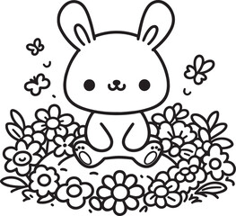 rabbit and flower