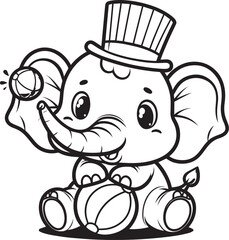ellephants cartoon coloring page