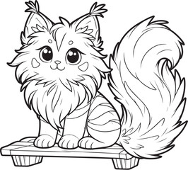 cat cartoon coloring page