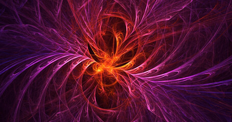 3D manual rendering abstract colorful fractal light background