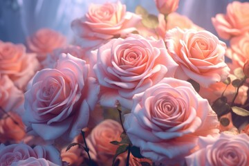 Soft style roses in sweet colors for background.