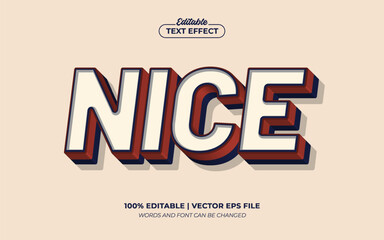 Fototapeta na wymiar Nice Retro Vintage Simple Editable Text Effect, Editable Font Style Premium Vector
