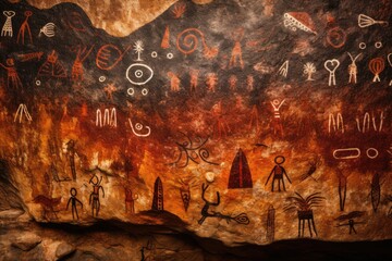 Mystical Symbols: Capture abstract or symbolic cave paintings.