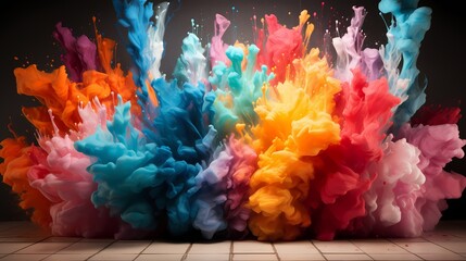 A breathtaking explosion of colorful confetti against a pure white backdrop