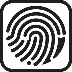 illustrate a digital fingerprint icon, highlighting secure identity verification, icon