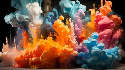 A breathtaking explosion of colorful paint-filled balloons