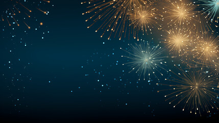 Fototapeta premium Beautiful fireworks background at night for holiday decoration