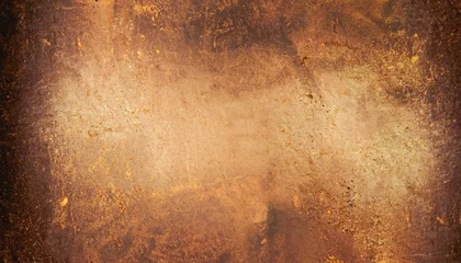 Foto op Plexiglas metal old grunge copper bronze rusty texture, gold background effect wallpaper concept in vintage or retro © Uuganbayar
