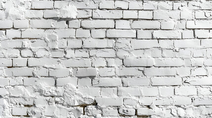 Panoramic background of wide white brick wall texture, generative ai