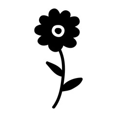Flower icon in hand-drawn style