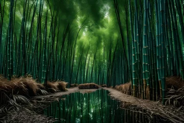 Gordijnen panda in the bamboo forest © awais