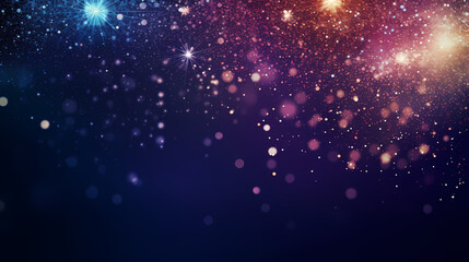 Obraz premium Happy New Year, burning fireworks with bokeh light background