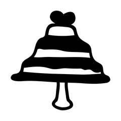 Wedding cake icon in hand-drawn style