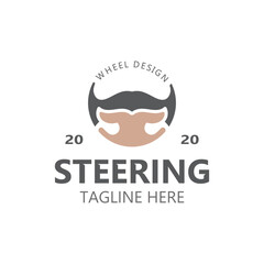 Steering wheel logo automotive car design garage auto repair workshop illustration
