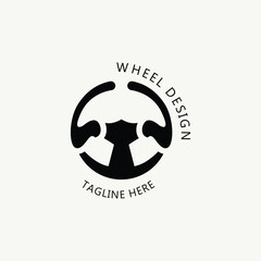 Steering wheel logo automotive car design garage auto repair workshop illustration