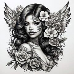 chicano girl tattoo style