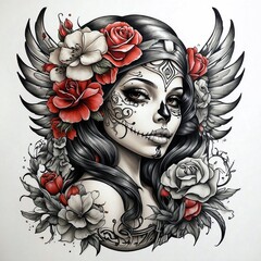 chicano girl tattoo style