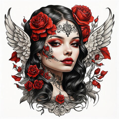 chicano girl tattoo style