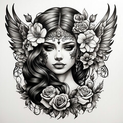 chicano girl tattoo style